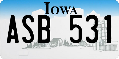 IA license plate ASB531