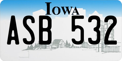 IA license plate ASB532