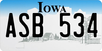 IA license plate ASB534