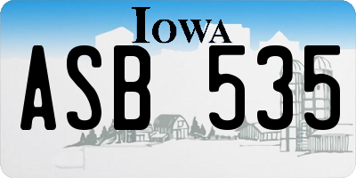 IA license plate ASB535