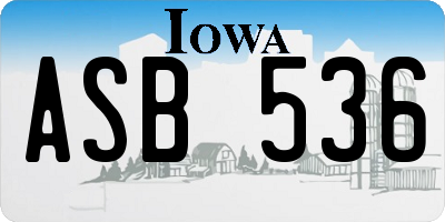 IA license plate ASB536