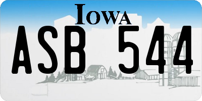 IA license plate ASB544