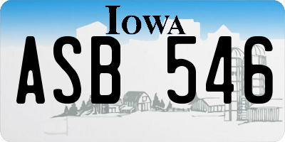 IA license plate ASB546