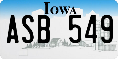 IA license plate ASB549