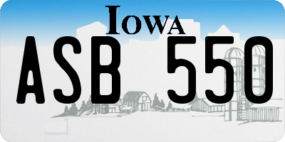 IA license plate ASB550