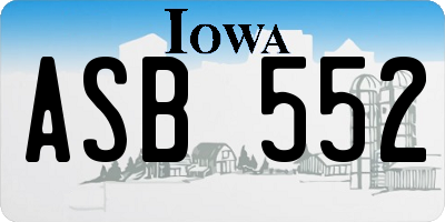IA license plate ASB552