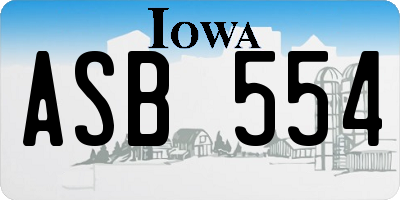 IA license plate ASB554