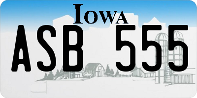 IA license plate ASB555