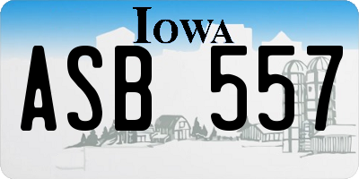 IA license plate ASB557