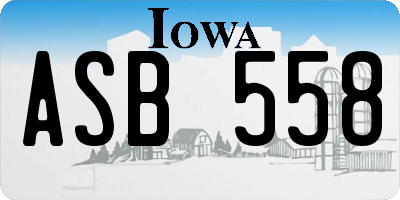 IA license plate ASB558