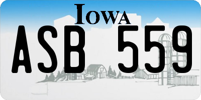 IA license plate ASB559