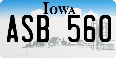 IA license plate ASB560