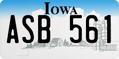 IA license plate ASB561