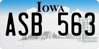IA license plate ASB563