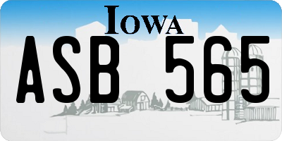 IA license plate ASB565