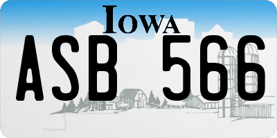 IA license plate ASB566