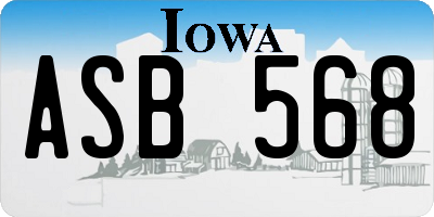 IA license plate ASB568