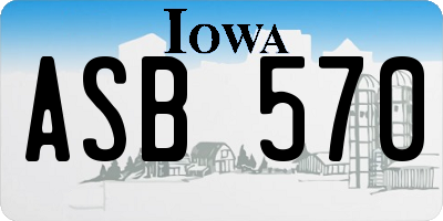 IA license plate ASB570