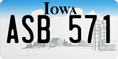 IA license plate ASB571