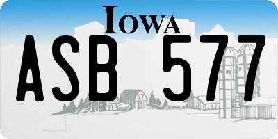 IA license plate ASB577
