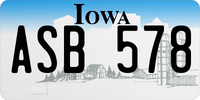 IA license plate ASB578