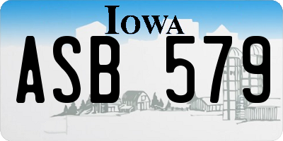 IA license plate ASB579