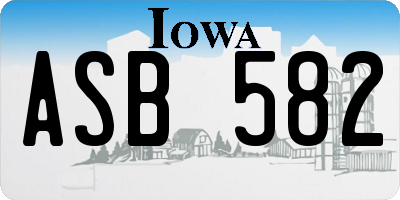 IA license plate ASB582