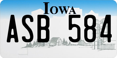 IA license plate ASB584