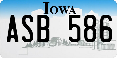 IA license plate ASB586