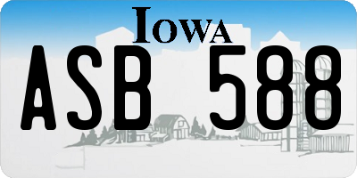 IA license plate ASB588