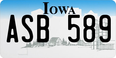 IA license plate ASB589