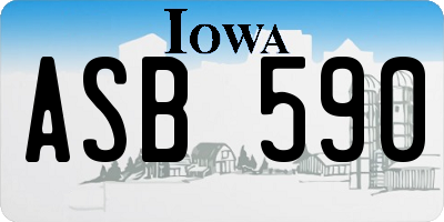 IA license plate ASB590