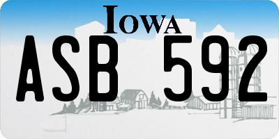 IA license plate ASB592