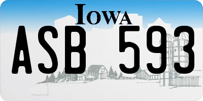 IA license plate ASB593