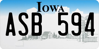 IA license plate ASB594