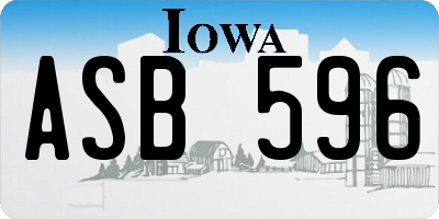 IA license plate ASB596