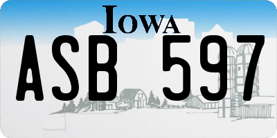 IA license plate ASB597