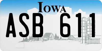 IA license plate ASB611