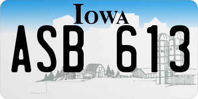 IA license plate ASB613