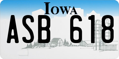 IA license plate ASB618