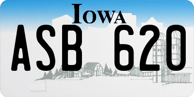 IA license plate ASB620