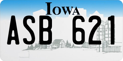 IA license plate ASB621