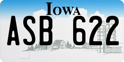 IA license plate ASB622