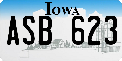 IA license plate ASB623