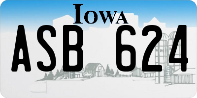 IA license plate ASB624