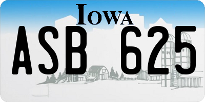 IA license plate ASB625
