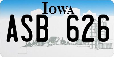 IA license plate ASB626