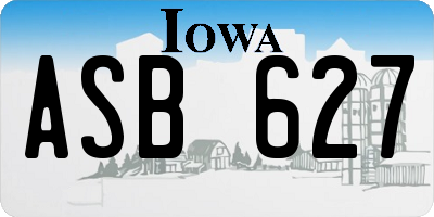 IA license plate ASB627