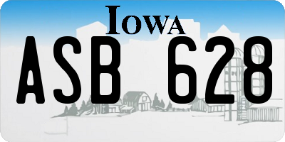 IA license plate ASB628