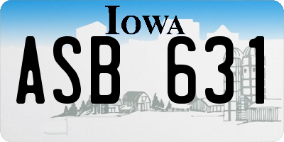 IA license plate ASB631